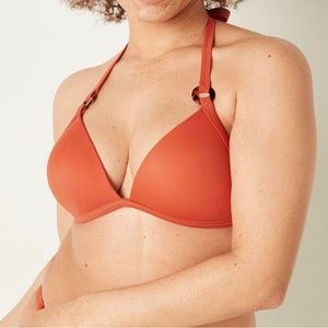 Victoria Secret orange PUSH-UP TRIANGLE BIKINI TOP WITH RINGS